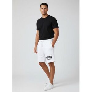 Death Row Records Shorts Men's L White Graphic Print Elastic Waistband Cotton...